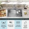 30&rdquo; Workstation Kitchen Sink Drop-In Top Mount Stainless Steel Single Bowl with WorkFlow&trade; Ledge and Accessories